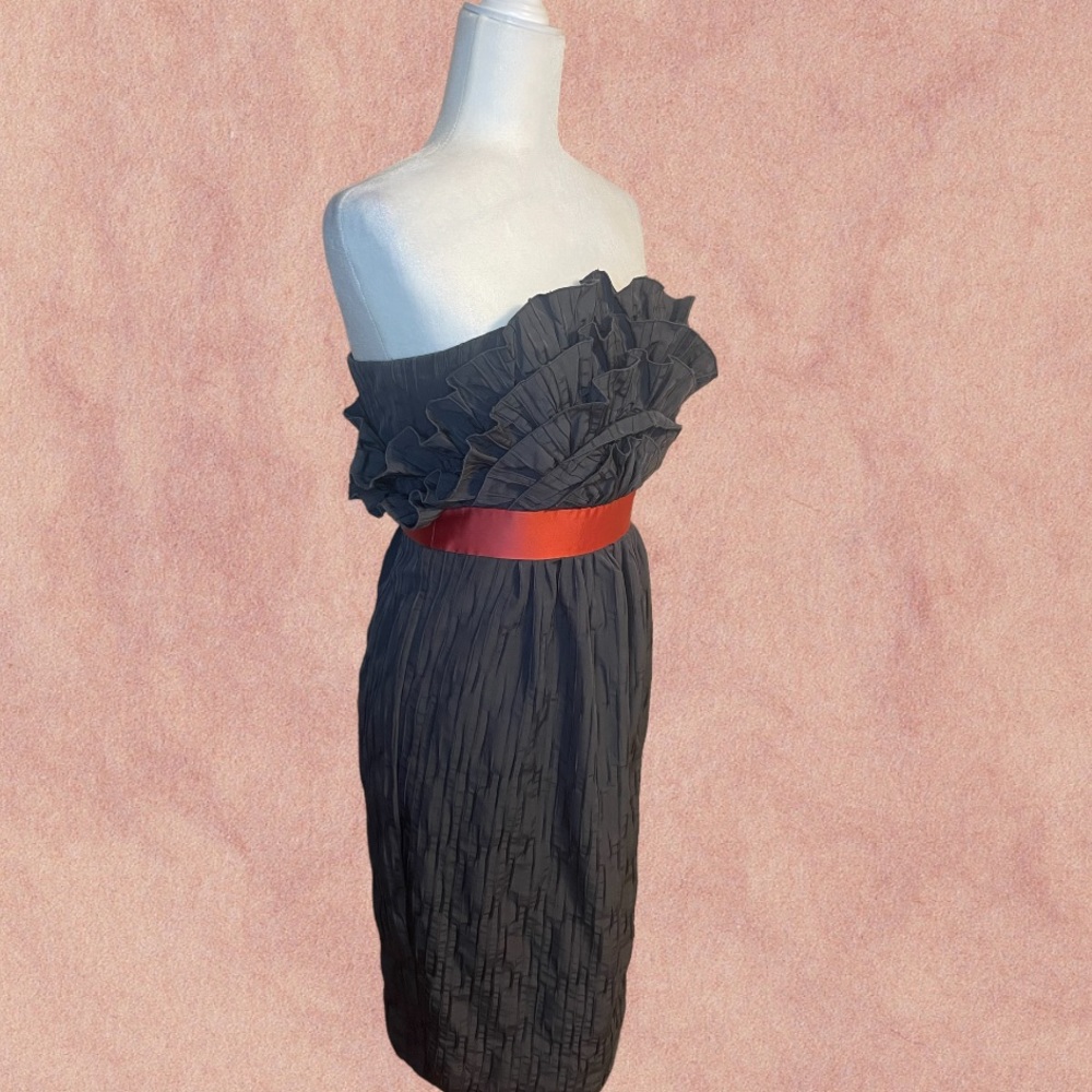 Bcbgeneration - Grey Strapless Ruffle Neck Dress … - image 5